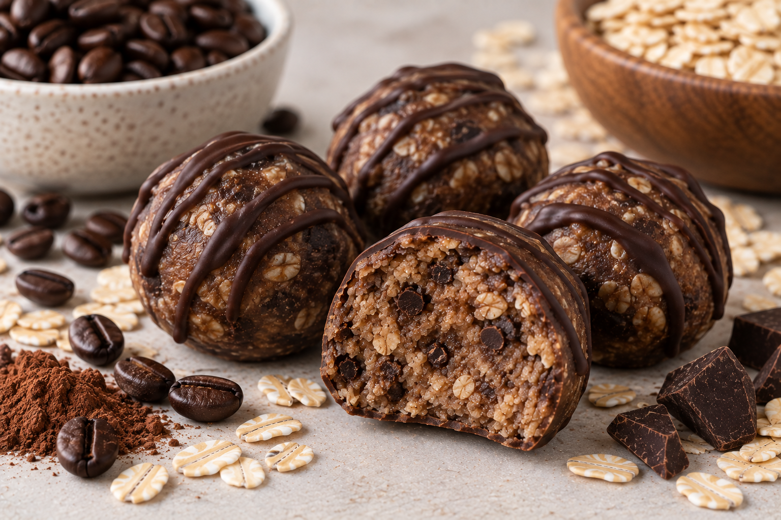 Brownie Brew Bites protein balls